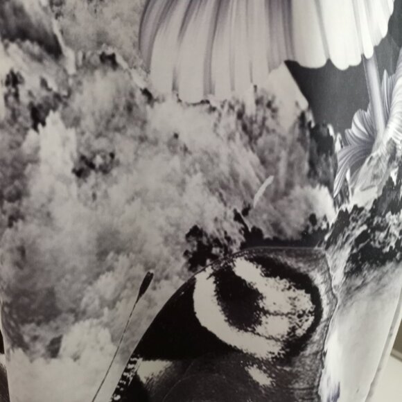 SIMPLY COUTURE LASER CUT SHIRT DRESS BLACK|WHITE|PURPLE SLEEVELESS WOMEN SIZE 14 - Picture 3 of 7